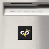 Googly-eyed Turkey With Leopard Bow, Funny Cartoon Magneet (Insitu (Vaatwasser))