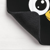 Googly-eyed Turkey With Leopard Bow, Funny Cartoon Muismat (Hoek)