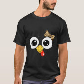 Googly-eyed Turkey With Leopard Bow, Funny Cartoon T-shirt (Voorkant)