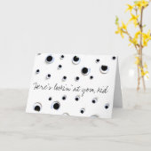 Googly Eyes Black and White Birthday Kaart (Gele Bloem)