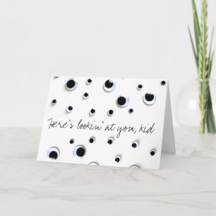 Googly Eyes Black and White Birthday Kaart