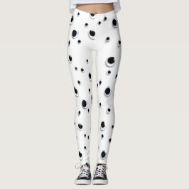 Googly Eyes Black en White Funny Cute Unique Leggings