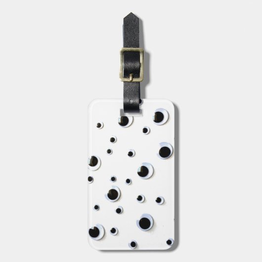 Googly Eyes Black en White Funny Travel Bagagelabel (Voorkant verticaal)