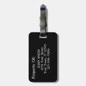 Googly Eyes Black en White Funny Travel Bagagelabel (Achterkant verticaal)