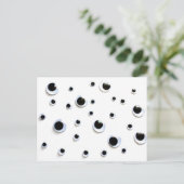 Googly Eyes Black en White Gekke Fun Humor Briefkaart (Staand voorkant)