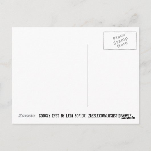 Googly Eyes Black en White Gekke Fun Humor Briefkaart (Achterkant)