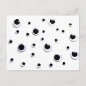 Googly Eyes Black en White Gekke Fun Humor Briefkaart (Voorkant)