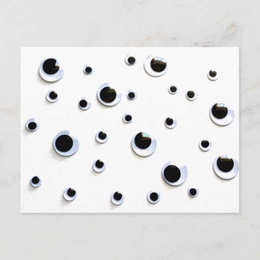 Googly Eyes Black en White Gekke Fun Humor Briefkaart (Voorkant)