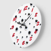 Googly Eyes Black en White Red Trendy Fun Grote Klok (Hoek)