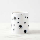 Googly Eyes Black en White Trendy Stippen Cute Koffiemok (Center)