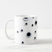 Googly Eyes Black en White Trendy Stippen Cute Koffiemok (Links)