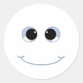 Googly Eyes Face Ronde Sticker (Voorkant)