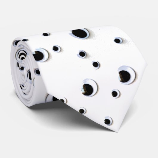 Googly Eyes Googily Black and White Funny Stropdas (Opgerold)