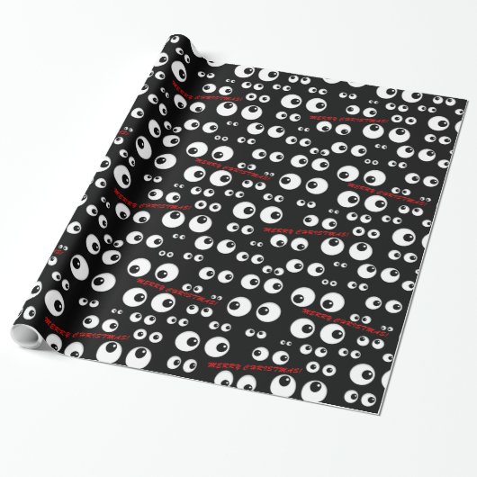 Googly Eyes kerstpapier Cadeaupapier (Uitgerold)