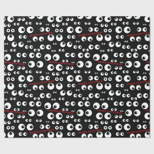 Googly Eyes kerstpapier Cadeaupapier (Zoom)