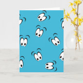 Googly Eyes Wenskaart Kaart (Gele Bloem)