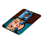 Googly Girl Sailor Head Vase Lighthouse Sailboot Magneet (Linkerzijde)