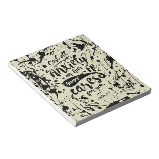 Gooi al uw angst op hem - 1 Petrus 5:7 Notitieblok (Schuin)