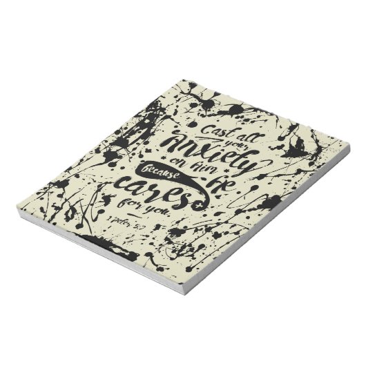 Gooi al uw angst op hem - 1 Petrus 5:7 Notitieblok (Linkerzijde)