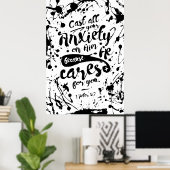 Gooi al uw angst op hem - 1 Petrus 5:7 Poster (Thuiskantoor)