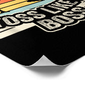 Gooi Als Een Baas Grappige Cornhole Speler Retro Poster (Hoek)