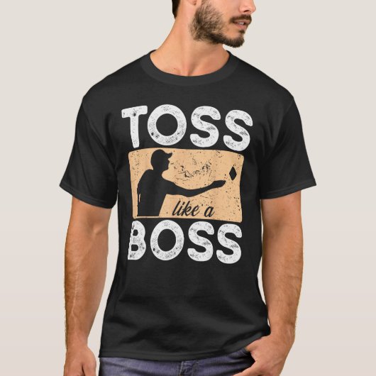 Gooi als een Boss Bean Bag Toss Spelers Cornhole T-shirt (Voorkant)