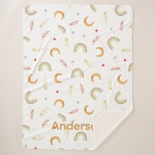 Gooi baby regenboog sherpa deken (Voorkant)