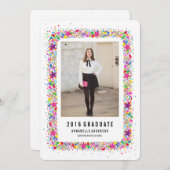 Gooi de aankondiging van het Afstuderen van Confet (Voorkant / Achterkant)