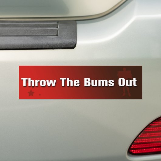 Gooi de Bums uit Bumpersticker (Op auto)