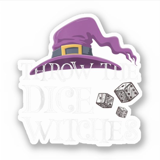 Gooi de Dice Witches Bunco Night Halloween Sticker (Voorkant)