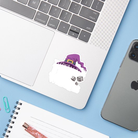Gooi de Dice Witches Bunco Night Halloween Sticker (Laptop met iPhone)
