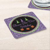 Gooi de Dice Witches Halloween Sparkle Bunco Kartonnen Onderzetters (Schuin)