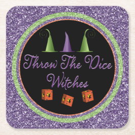 Gooi de Dice Witches Halloween Sparkle Bunco Kartonnen Onderzetters
