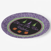 Gooi de Dice Witches Paarse Sparkle Bunco Papieren Bordje (Gekanteld)