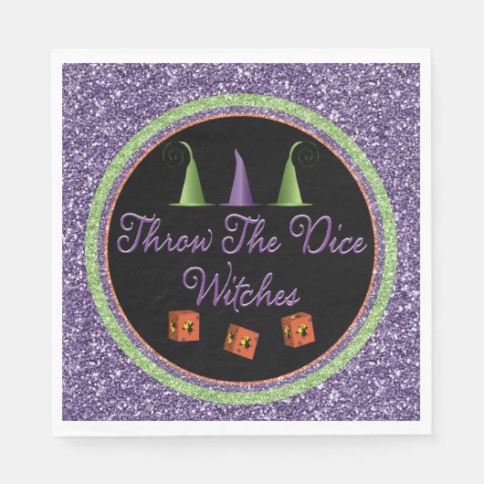 Gooi de Dice Witches Sparkle Bunco Napkins Servet (Voorkant)