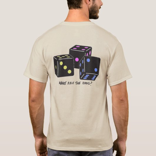 Gooi de dobbelsteen - twee afbeeldingen t-shirt (Achterkant)