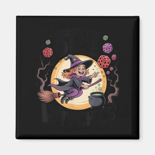 Gooi de dobbelstenen heksen Halloween Bunco Dice G Magneet (Voorkant)