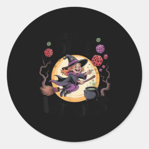 Gooi de dobbelstenen heksen Halloween Bunco Dice G Ronde Sticker