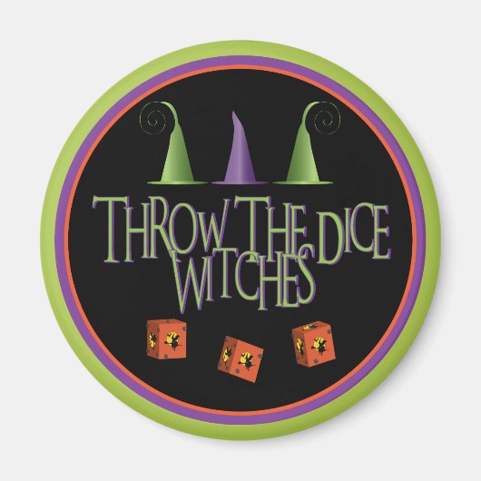 Gooi de dobbelstenen heksen magneet (Voorkant)