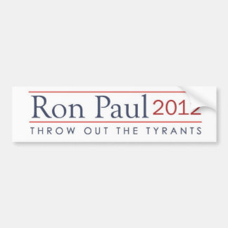 Gooi de Tyrants Ron Paul 2012 weg Bumpersticker