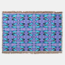 Gooi Deken Blauwe Vlinder & Hydrangeas