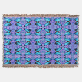 Gooi Deken Blauwe Vlinder & Hydrangeas