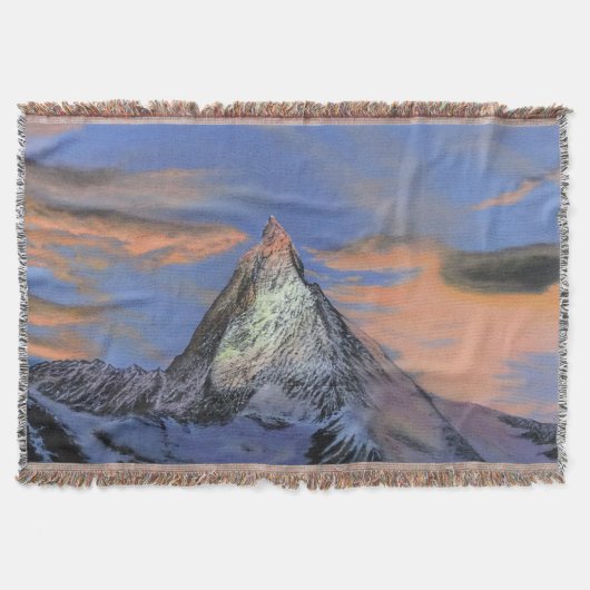 Gooi deken - "De Matterhorn bij zonsondergang" (Voorkant)