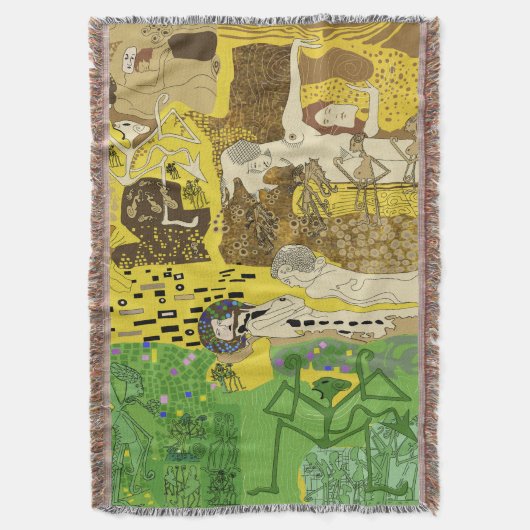 Gooi Deken Funky Dancing Man Pattern Green (Voorkant Verticaal)