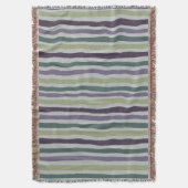 Gooi deken met mooie strepen, olijfgroen (Voorkant Verticaal)