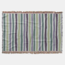 Gooi deken met mooie strepen, olijfgroen