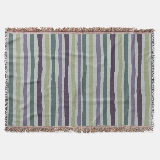 Gooi deken met mooie strepen, olijfgroen (Voorkant)