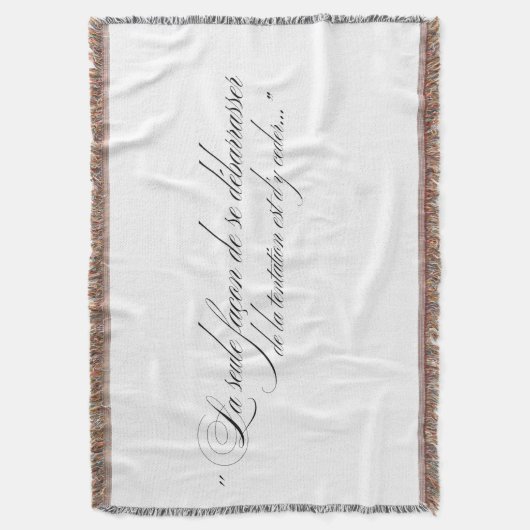 Gooi een deken met Franse scripttekst (Voorkant Verticaal)