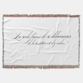 Gooi een deken met Franse scripttekst