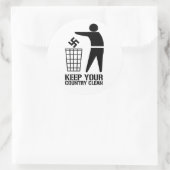 Gooi fascisten weg hou je land schoon ronde sticker (Tas)